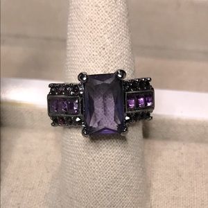 Amethyst and Spinel Tungsten Ring (size 8)